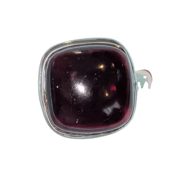 Vintage Sterling Silver Natural Amethyst Ring Size 10 Square - Picture 2 of 12